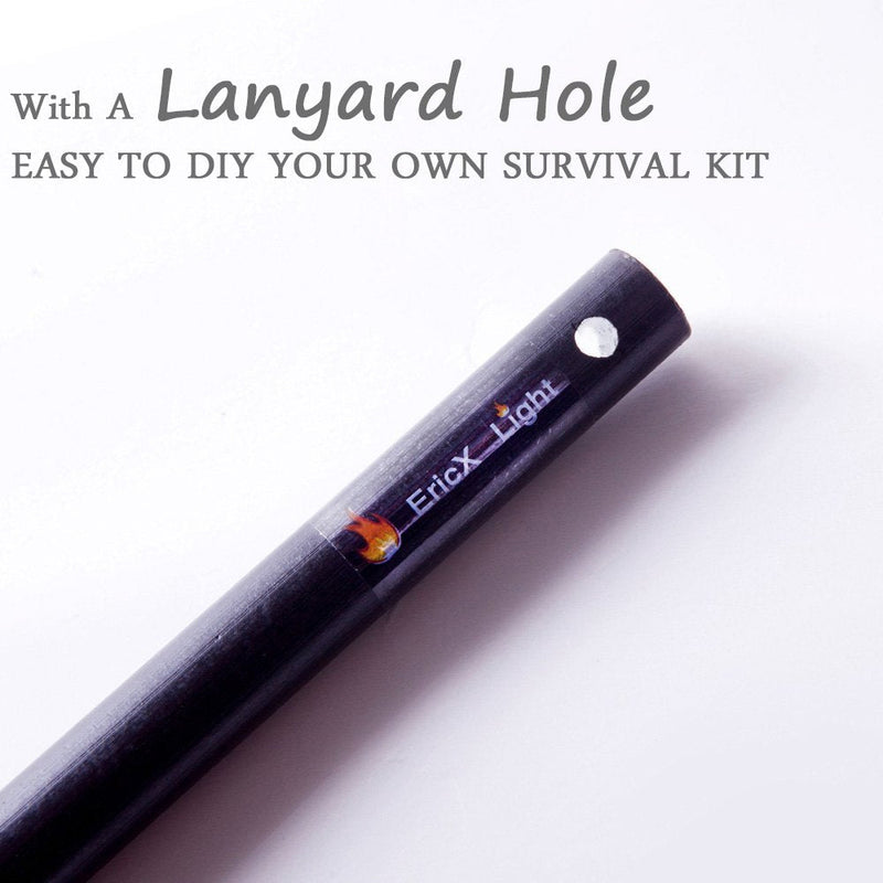 [Australia - AusPower] - EricX Light 2 PCS 1/2 Inch X 6 Inch Ferrocerium Rod Flint Fire Starter, Super Thick Rod Provide You A Decent Shower of Sparks, Drilled A Lanyard Hold Perfect for DIY Your Own Survival Kit 