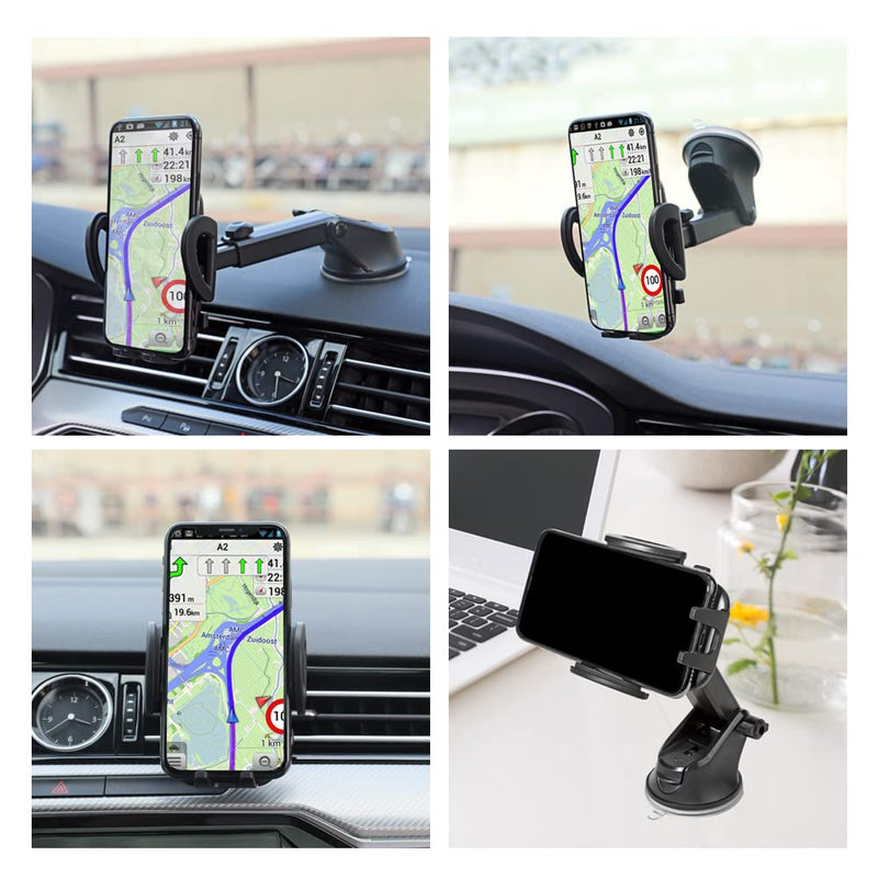 [Australia - AusPower] - Banseko Car Phone Holder Mount, Universal Cell Phone Holder for Car Dashboard ,Auto Windshield ,Car A/C Air Vent,with Adjustable Long Arm and Powerful Suction Cup 