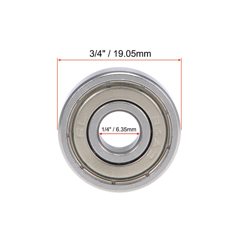 [Australia - AusPower] - uxcell R4AZZ Deep Groove Ball Bearing 1/4-inchx3/4-inchx9/32-inchShielded Z2 Lever Bearings 10pcs 1/4"x3/4"x9/32" 