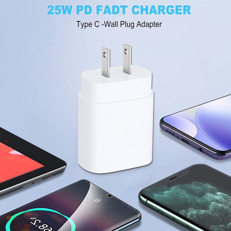[Australia - AusPower] - USB C Charger, 2Pack 25W PD Super Fast Charging Wall Charger Block Type C Power Adapter Compatible with Samsung Galaxy S21/S21+/S21 Ultra/S20/ S10/S9/S8/Note 20/10/9, Google Pixel 3a 4 3 2 XL (White) 