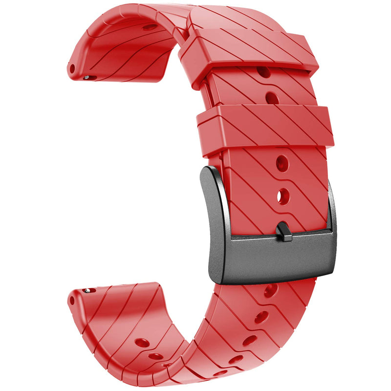 [Australia - AusPower] - NotoCity for Suunto 9 Band, Soft Silicone Replacement Strap Wristband for Suunto 9 GPS Smartwatch red 