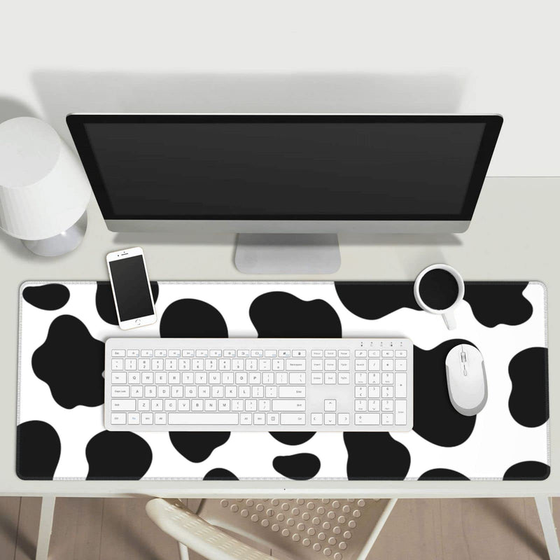 [Australia - AusPower] - Cow Print Gaming Mouse Pad Non Slip Large Mousepad Stitched Edge Rubber Base Desk Mat for Laptop PC Computer Cow Print One Size 