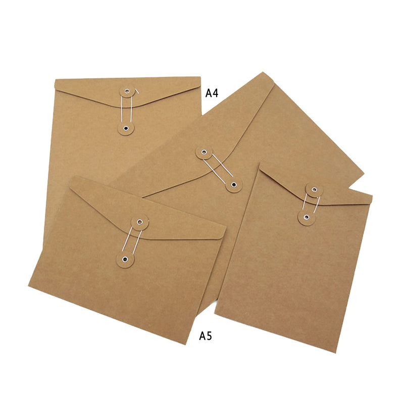 [Australia - AusPower] - Funny live 10 Pcs A5 Kraft String Envelope File Folders Organizer for Projects | Contracts | Bills | Meeting Documents Pockets Office Supplies (Vertical Version A5) Vertical Version A5 