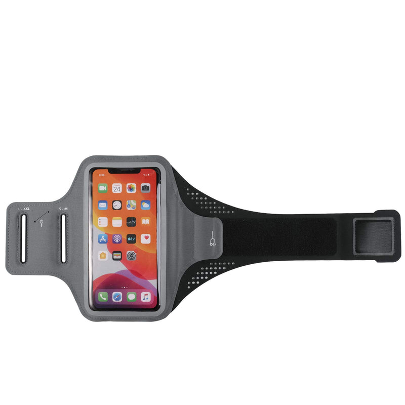 [Australia - AusPower] - Running Armband w/Card Slot & Reflective Band Compatible for Apple iPhone 13 12 Pro Max/Moto E/G Fast/G Power/G Stylus 2020 / Edge/Pixel 6 5a / Nokia 5.4 / Xiaomi Redmi Note 10 (Grey) Grey 