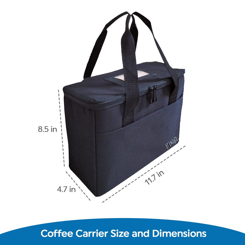[Australia - AusPower] - TENDgO 3 Cups Carrier Reusable Drink Carriers for Delivery, Insulated Coffee Cup Caddy Bag with Dividers, Beverages Tote-Hot Cold Drink, Best Choice for picnic, delivery, Uber eat 