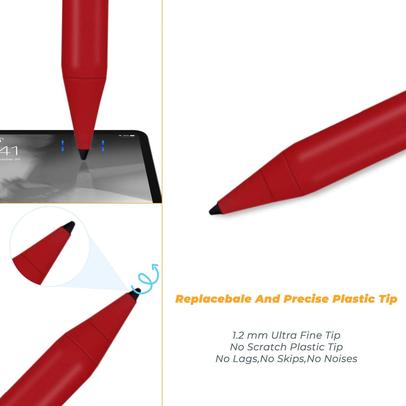 [Australia - AusPower] - 2022 iPad Air 5th/4th Generation 10.9" Stylus Pencil with Palm Rejection,1.5mm POM Fine Tip Active Pen Compatible with Apple Pencil for iPad Air 5th/4th 10.9 Inch Drawing Writing Stylus Pen Red 