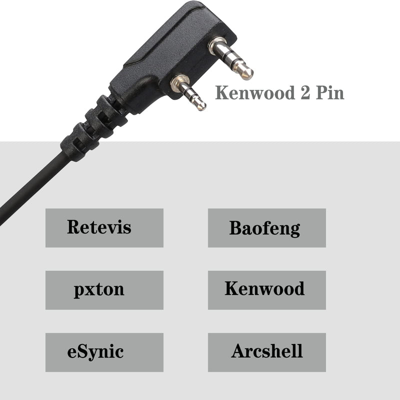 [Australia - AusPower] - Retevis Adjustable Throat Mic Walkie Talkies Earpiece with Mic 2 Pin, Compatible with Retevis RT22 RT21 H-777 RT68 RT19 Baofeng UV-5R pxton Walkie Talkies, Acoustic Tube Two Way Radio Headset (1 Pack) 