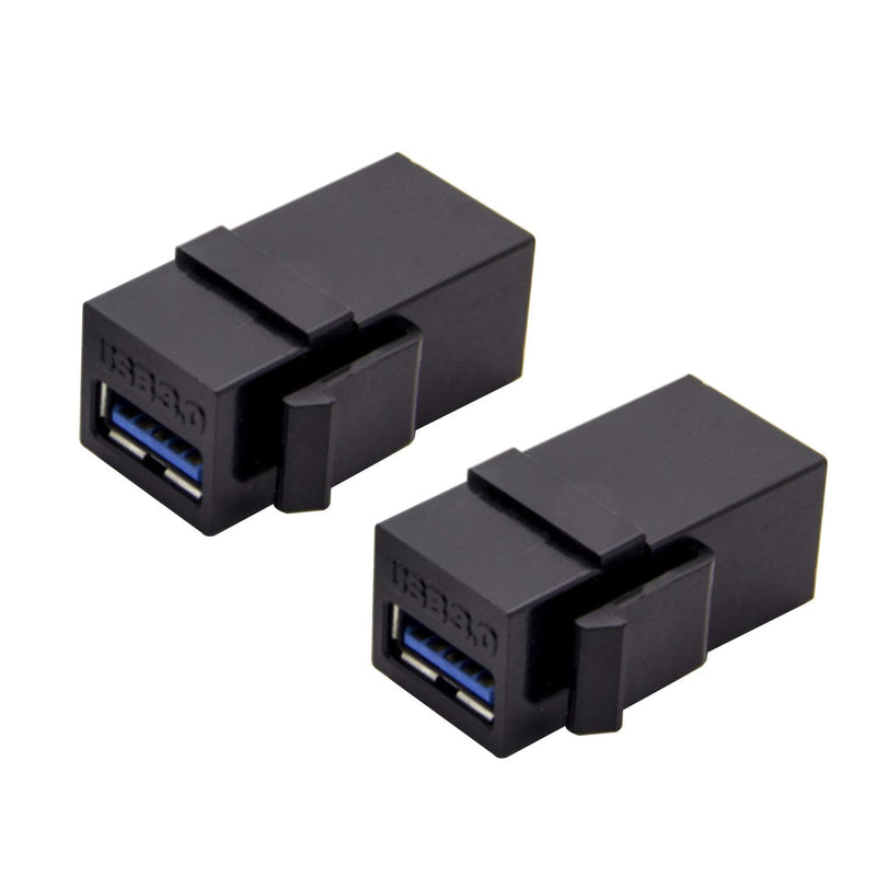 [Australia - AusPower] - AYECEHI USB 3.0 Keystone Jack Inserts (3 Pack) Female to Female Adapters Coupler Insert Snap-in Connector Socket Adapter Port for Wall Plate Outlet Panel - Black 