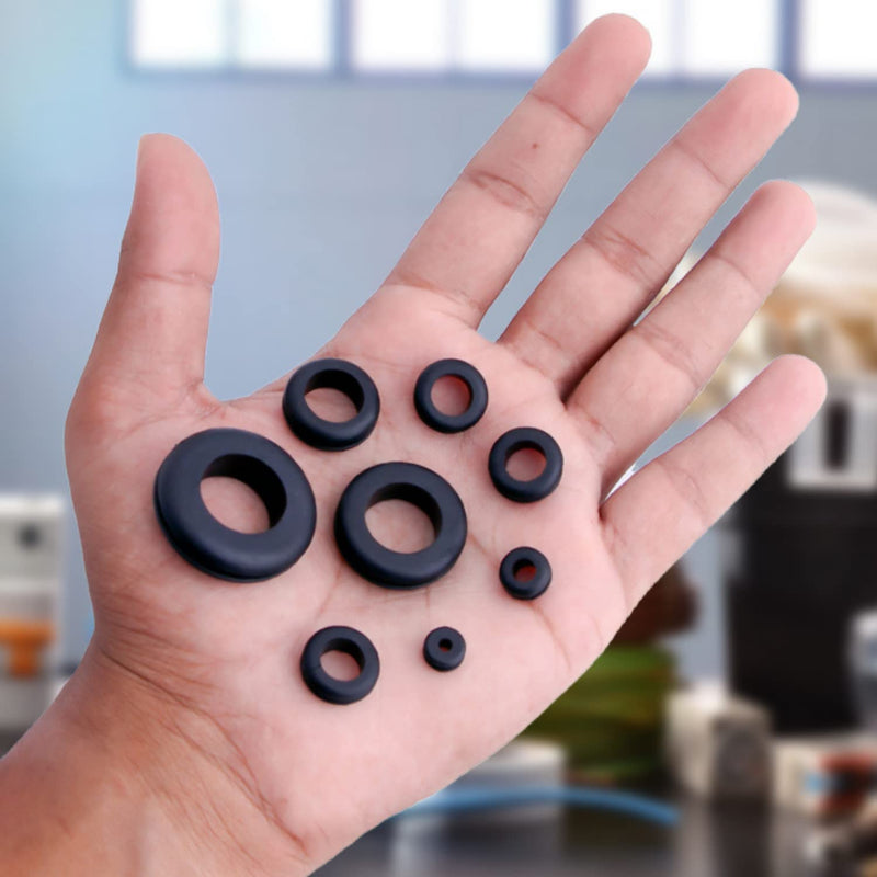 [Australia - AusPower] - Brexxty Pack of 180 Rubber Grommet Kit in 8 Sizes – Rubber Wire Grommets with Compact Assortment Box for Wiring, Plumbing, Hardware Repair, and Automotive 