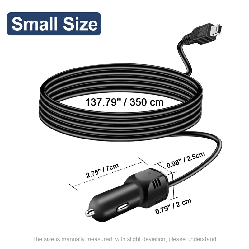 [Australia - AusPower] - Range Tour Dash Camera Car Charger, Micro USB and Mini USB Interfaces,Driving Recorders Power Cord 3.5m/11.5ft 12V/24V to DC5V 2A (I Interface) I interface 