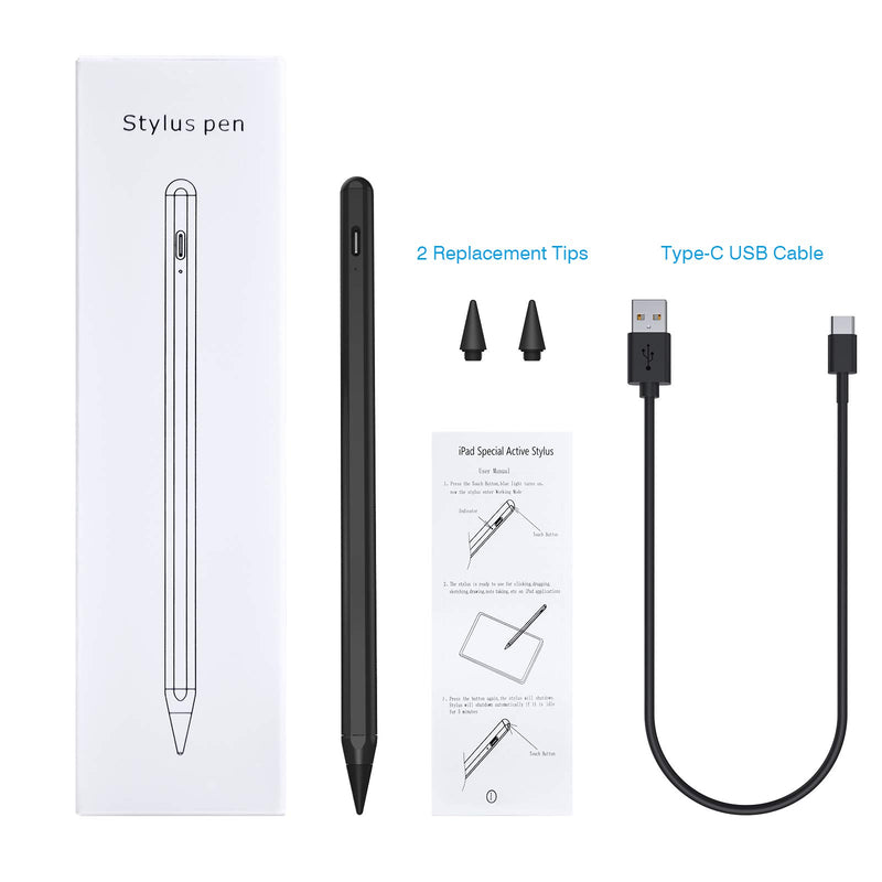 [Australia - AusPower] - Stylus Pen for iPad (2018-2021),MILPROX Active Pencil with Palm Rejection, Magnetic for iPad 2021, iPad Mini 2021,iPad Pro,iPad 6th/7th/8th,iPad Mini 5th,iPad Air 3rd/4rd Gen for Kid Student - Black 