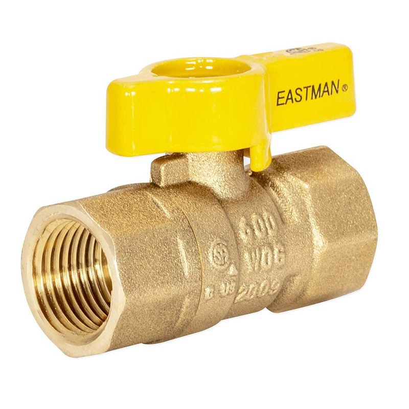 [Australia - AusPower] - Eastman 60009, Brass Straight Gas Ball Valve with 1/4-Turn Handle, 1/2" FIP 
