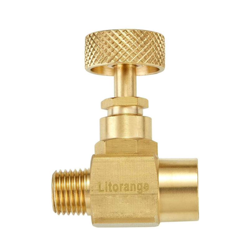 [Australia - AusPower] - Litorange 2 Pack Heavy Duty Brass Replacement Control Needle Valve 1/4" Male NPT X 1/4" Female NPT Connection 2PCS 1/4 Female x Male 