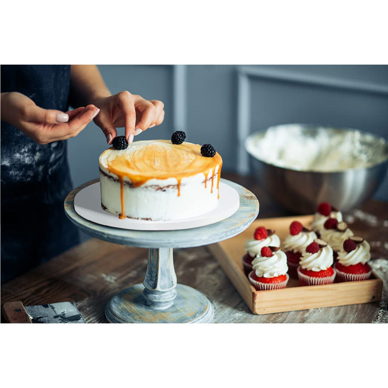[Australia - AusPower] - White Cake Drums Round 10 Inch Cake Boards with 1/2-Inch Thick Smooth Edges for Multi Tiered Birthday Wedding Party Cakes Drum Board 10 Inch (4 PCS) 