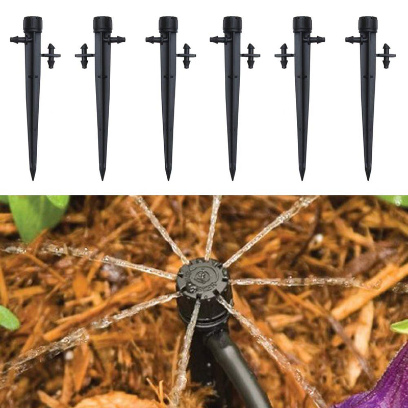[Australia - AusPower] - 50 Count Drip Emitters Perfect for 4/7mm Tube PE Pipe, Adjustable 360 Degree Water Flow Irrigation Drippers on Stake for Flower Bed, Garden, Lawn 