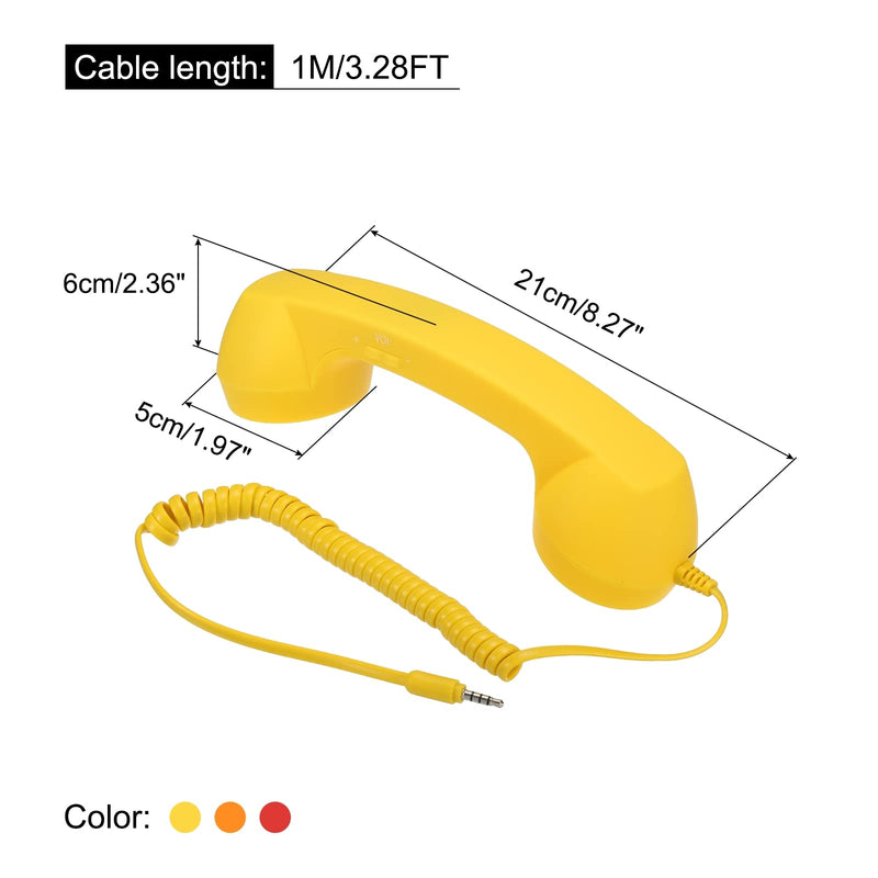 [Australia - AusPower] - MECCANIXITY 3 Pack 3.5mm Retro Telephone Handset Telephone Receiver MIC Microphone Speaker Anti Receivers for Microphone Speaker Red, Orange, Yellow 