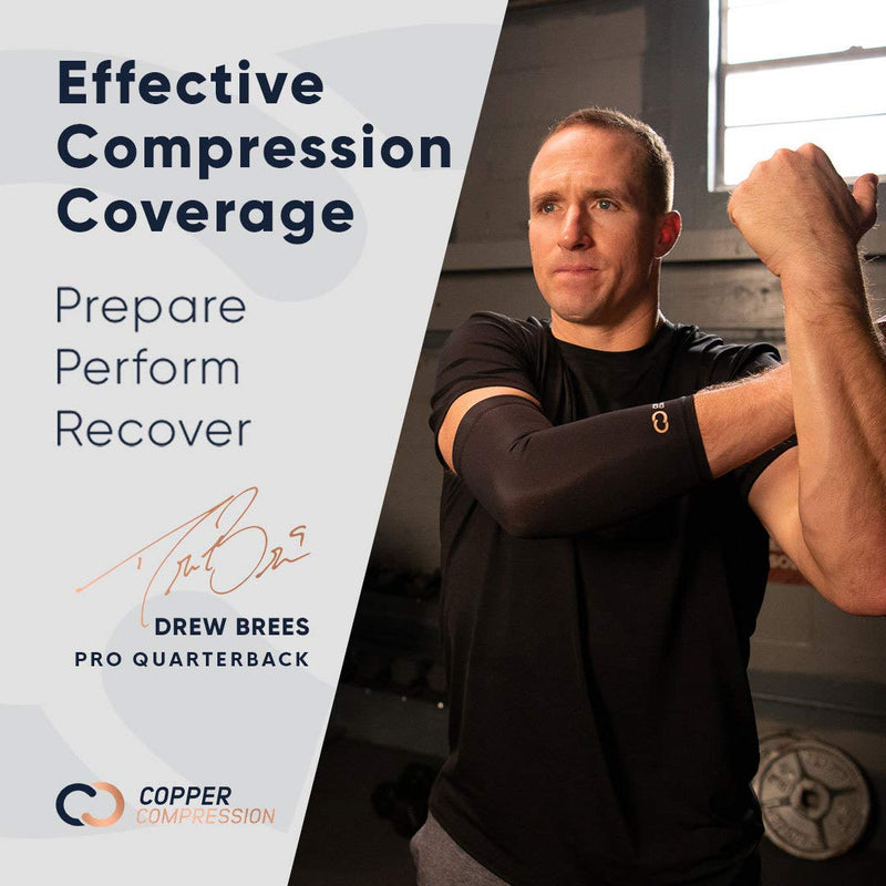 [Australia - AusPower] - Copper Compression Arm Brace - Copper Infused Sleeve for Arms, Forearm, Bicep. Tennis Elbow, Basketball, Golf, Arthritis, Tendonitis, Bursitis, Osteoporosis, Rehab, Post Surgery, Physical Therapy (Sm) Small (Pack of 1) 