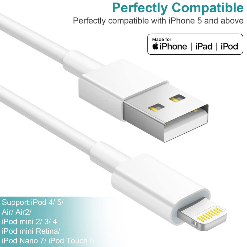 [Australia - AusPower] - iPhone Charger Lightning Cable【Apple MFi Certified 】 USB Cable 3-Pack Charging Cables Compatible with iPhone 13/13Pro/Max/12/12 Pro/Max/11/11Pro/XS/Max/XR/X/8/8 Plus/7/7 Plus/6S/6 Plus/5/5SE and iPad 