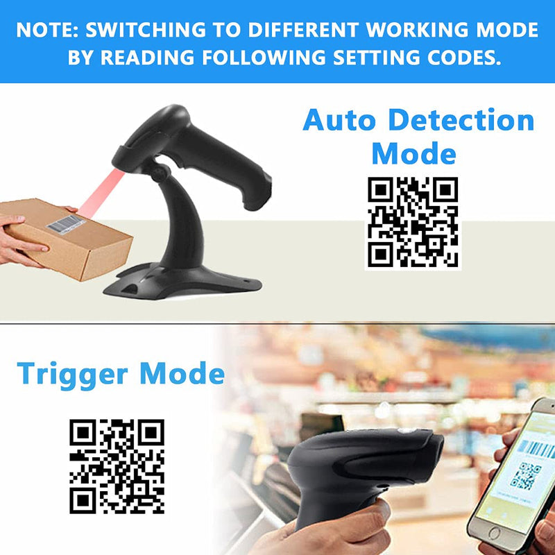 [Australia - AusPower] - Alacrity 2D QR Wireless Barcode Scanner with Stand, 2.4GHz Wireless & Wired USB Hands Free Barcode Reader for Industry, Retail, Logistics, Warehouses, 6709DA. 2D 2.4GHz Wireless 
