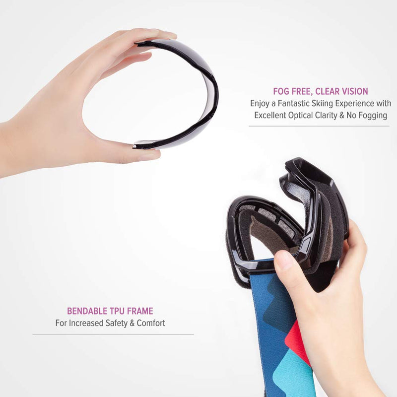 [Australia - AusPower] - OutdoorMaster Kids Ski Goggles, Snowboard Goggles - Youth Snow Goggles A0-midnight 