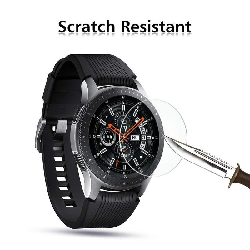 [Australia - AusPower] - OMOTON Tempered Glass Screen Protector Compatible Samsung Galaxy Watch 46mm (2018) & Gear S3 [3 Pack] 