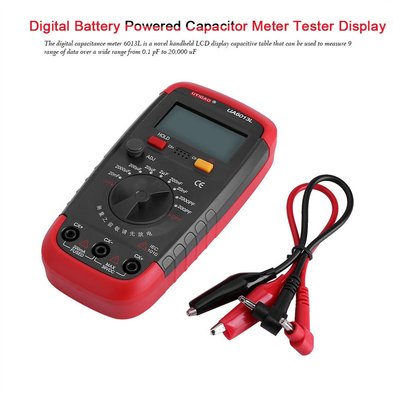 [Australia - AusPower] - Digital Capacitance Meter, Capacitor Pro Tester 0.1pF - 20000uF with LCD Backlight Max 1999 Display 
