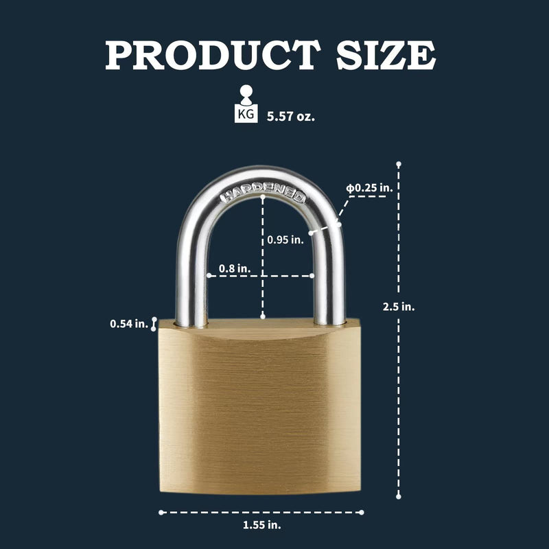 [Australia - AusPower] - Solid Brass Padlock with Key?Pad Lock with 1-9/16 in. (40 mm) Wide Lock Body,Keyed Padlock for Sheds, Storage Unit School Gym Locker, Fence, Toolbox, Hasp Storage 40 mm 