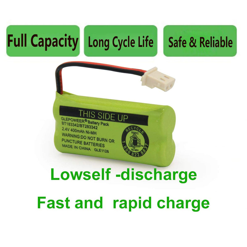 [Australia - AusPower] - BT183342/BT283342 2.4V 400mAh Ni-MH Battery Pack Compatible with Cordless Phone Batteries BT166342/BT266342 BT162342/BT262342 (4 Pack BT183342) 4 PACK BT183342 