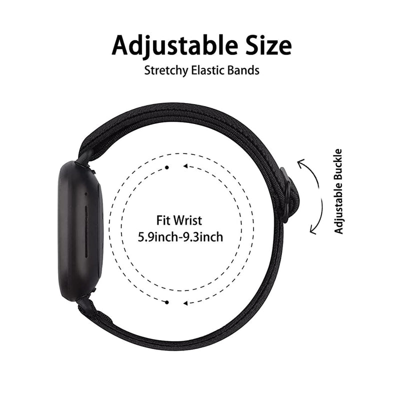 [Australia - AusPower] - 6-Packs Elastic Nylon Bands Compatible with Fitbit Versa 3 / Fitbit Sense, Adjustable Nylon Replacement Straps Wristband for Fitbit Versa Smart Watch for Women and Men 6 pack Boho 