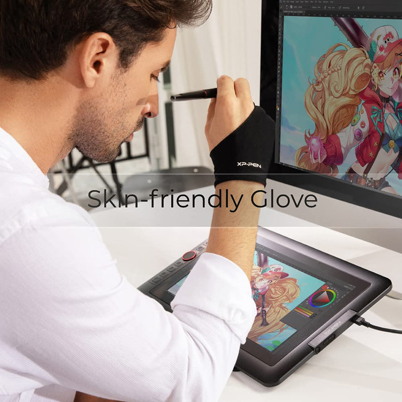 [Australia - AusPower] - XP-PEN Professional Artist Glove 2-fingers Glove for Graphics Drawing Tablet Graphic Monitor Suitable for Right Hand and Left Hand (Size M) 