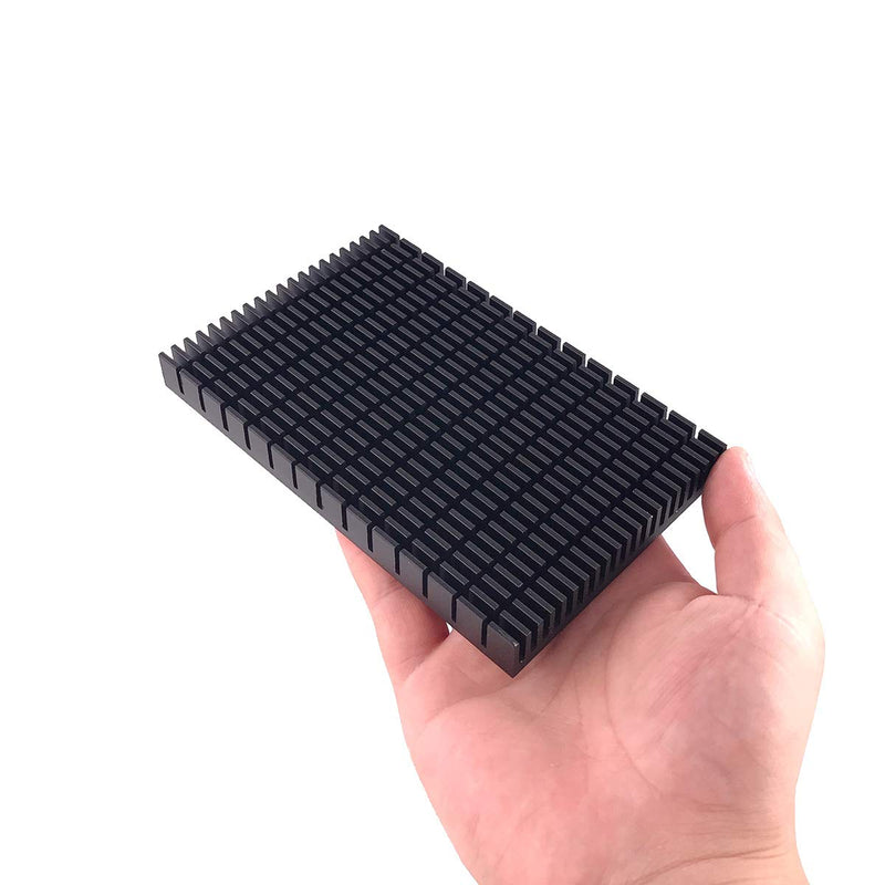 [Australia - AusPower] - Awxlumv Aluminum Large Heat Sink 5.9 x 3.6 x 0.59 Inch /150 x 93x 15 mm Black Heatsinks Fins for Cooler PCB Board LED Motherboard 1 Pcs 