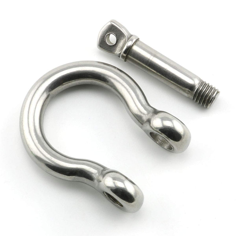 [Australia - AusPower] - Heyous 1/2 Inch 12mm Screw Pin Anchor Shackle Stainless Steel Heavy Duty Bow Shape Load Clamp for Chains Wirerope Lifting Paracord Outdoor Camping Survival Rope Bracelets 