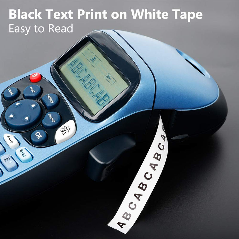 [Australia - AusPower] - Aonomi 5-Pack Compatible Label Replacement for DYMO Letratag Refills 91331 (S0721660) LT Plastic Label Tape 1/2" x 13' (12mm x 4m) for DYMO LetraTag LT-100T LT-100H LT-110T QX50 Black on White 