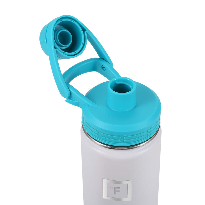 [Australia - AusPower] - IRON °FLASK Spout Lid for Wide Mouth, Insulated Sports Water Bottles, Chug Lid, BPA Free (2 Lids) Aquamarine 