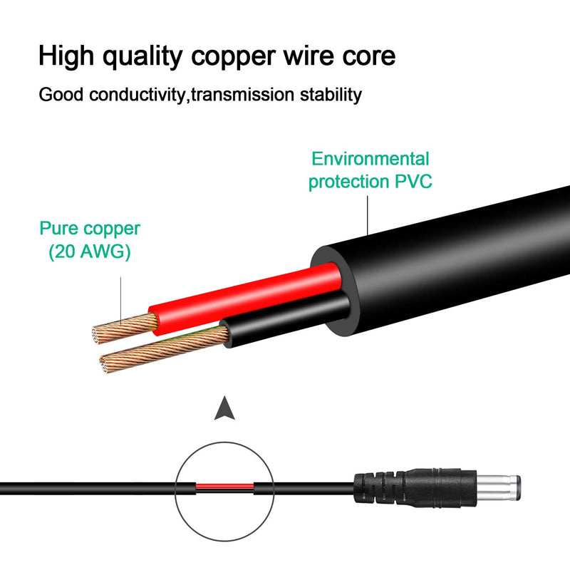 [Australia - AusPower] - Universal USB to DC 5.5x2.1mm Plug Power Charging Cable with 10 Connectors for Router, Mini Fan, Speaker, Camera, Smart Phone and More Electronics Devices(5FT, DC10+1) 