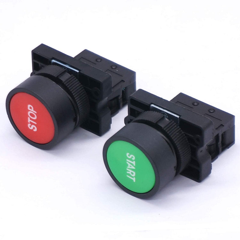 [Australia - AusPower] - Taiss Momentary Push Button Switch Start/Stop Red Green Sign NO NC AC 660V 10A Button Switch HB2-Start/Stop 