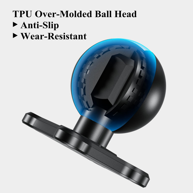 [Australia - AusPower] - BRCOVAN 1.5'' Ball Mount Base with Aluminum Alloy 4-Hole AMPS Square Plate & 1.5'' TPU Ball Adapter Compatible with RAM Mounts C Size 1.5 Inch Ball Double Socket Arm 