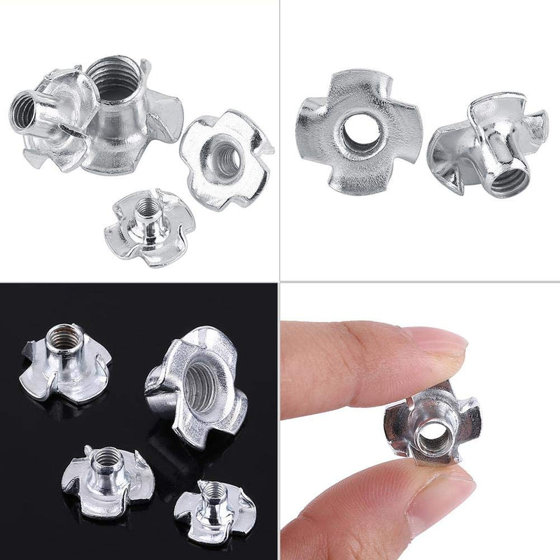 [Australia - AusPower] - Zinc Plated Carbon Steel Furniture T Nut Four-Pronged Tee Nuts for Woodworking Furniture Fastener (M3x50pcs) M3x50pcs 