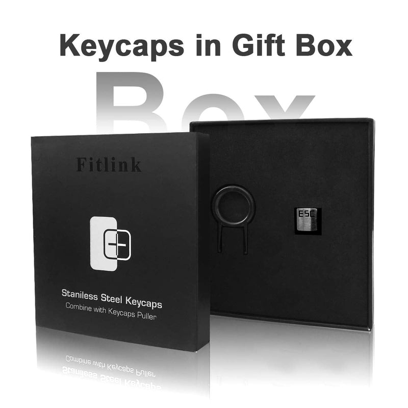 [Australia - AusPower] - Fitlink Stainless Steel Metal Keycaps with Key Puller for Mechanical Keyboard Cherry Mx Switch(Esc) (Black) Black 