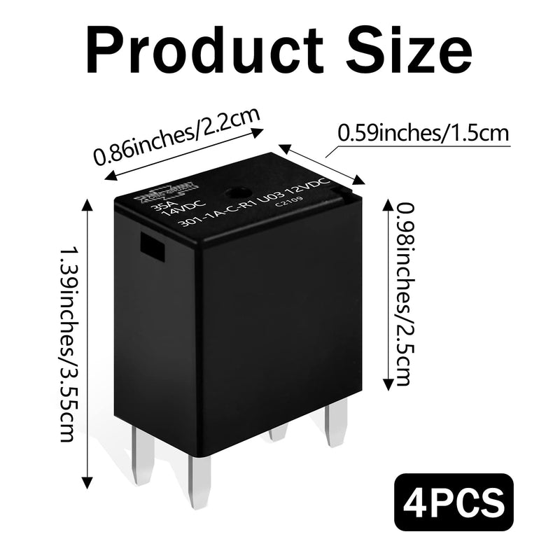 [Australia - AusPower] - Automotive Purpose Relays 301-1A-C-R1-U03-12VDC 4 PIN 4 Pack 