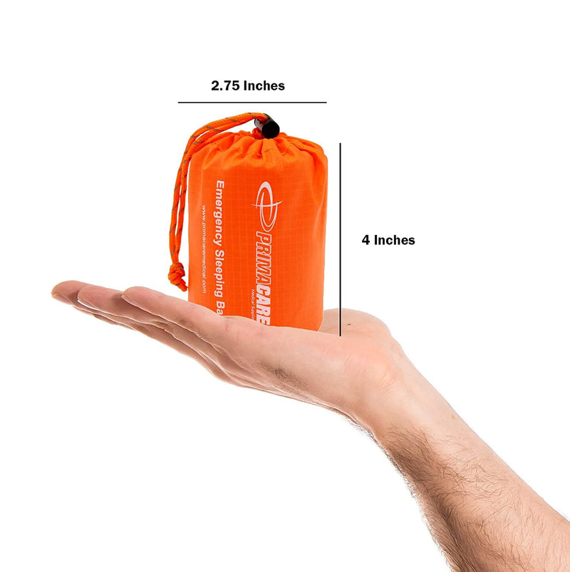 [Australia - AusPower] - Primacare CB-3684-2 Pack of 2 Emergency Sleeping Bags for Survival, Mylar Blanket/Tent Used for Emergency, Camping, Hiking, Hunting, Outdoors, Perfect for Medical First Aid Supply Kits, Adult, Orange 