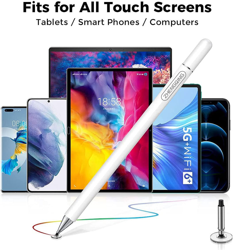 [Australia - AusPower] - ipad Pencil ， Stylus pens for Touch Screens/iPad Pro/iPad 8th/7th/6th Generation/Mini/Air/Phone/Android/Microsoft/Surface， Capacitive Pen with Artist Glove (White) White 