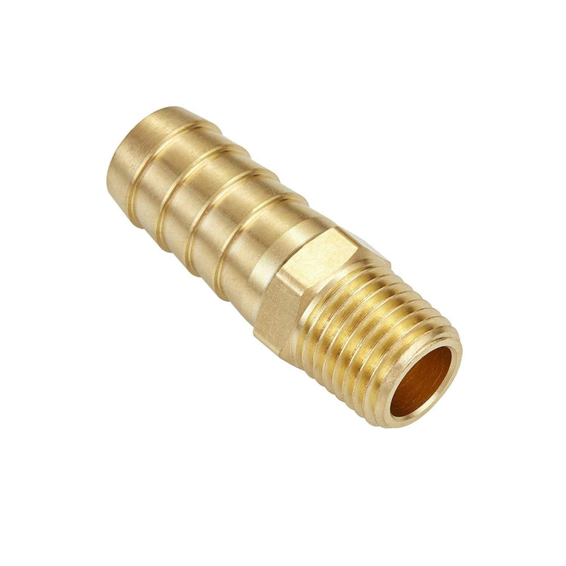 [Australia - AusPower] - Litorange 4 PCS Solid Brass Pipe Fitting and Air Hose End Fitings 1/2" Barb x 1/4" NPT Male Thread Pipe Adapter 
