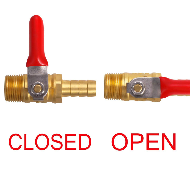 [Australia - AusPower] - Litorange 2 PCS Brass Water Mini Ball Valve Shut Off Switch, 3/8" NPT Male Thread x 3/8 INCH Hose Barb Pipe Tubing Fitting Coupler, 180 Degree Operation Handle 2PCS 3/8"Male x 3/8"Hose ID 