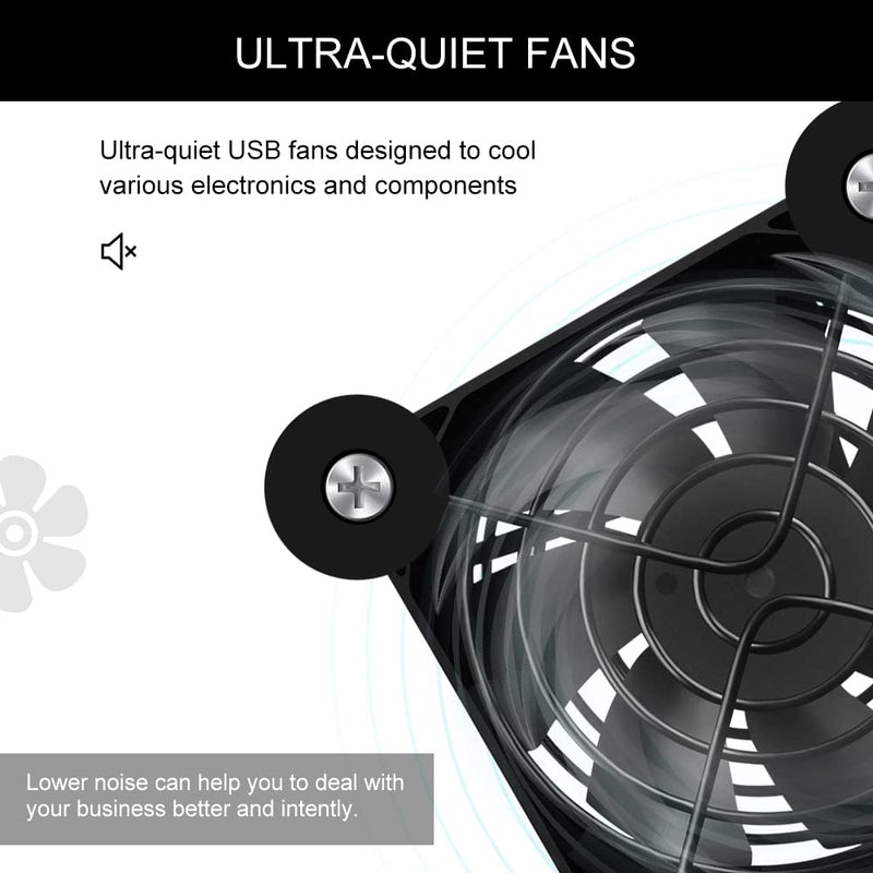 [Australia - AusPower] - NewHail 2PCS 80mm Mini USB Fan Computer Fan Multi-Speed Control, Reduction Heat for Router, Game Console,Xbox, TV Box, Recipient, Modem, DVR, Playstation, AV-Cabin 