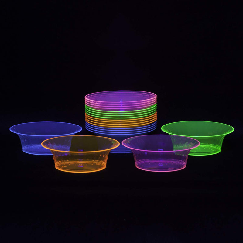 [Australia - AusPower] - Party Essentials Salad/Snack Bowls, Hard Plastic, 10 oz, Assorted Neon 