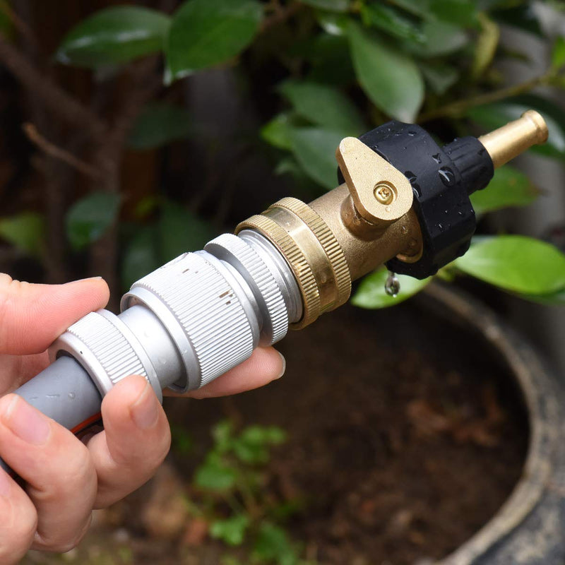 [Australia - AusPower] - PLG Heavy Duty Brass High Pressure Jet Sweeper Spray Hose Nozzle and Hose Shut off Valve Set for Garden Hose A Jet Nozzle&Valve 