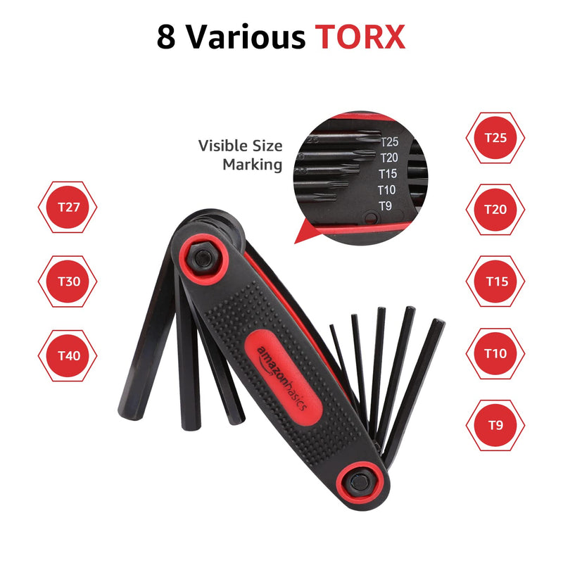 [Australia - AusPower] - Amazon Basics Folding Hex Key Set - 3-Pack, Metric/SAE/TORX 