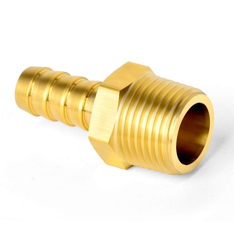 [Australia - AusPower] - GASHER 10 PCS Air Hose Fittings, Hose Barb Fittings 1/4" Barb(6.35mm) x 1/8" MNPT Pipe Adapter with 10 Pcs Hose Clamp 1/4" Barb x 1/8" MNPT 