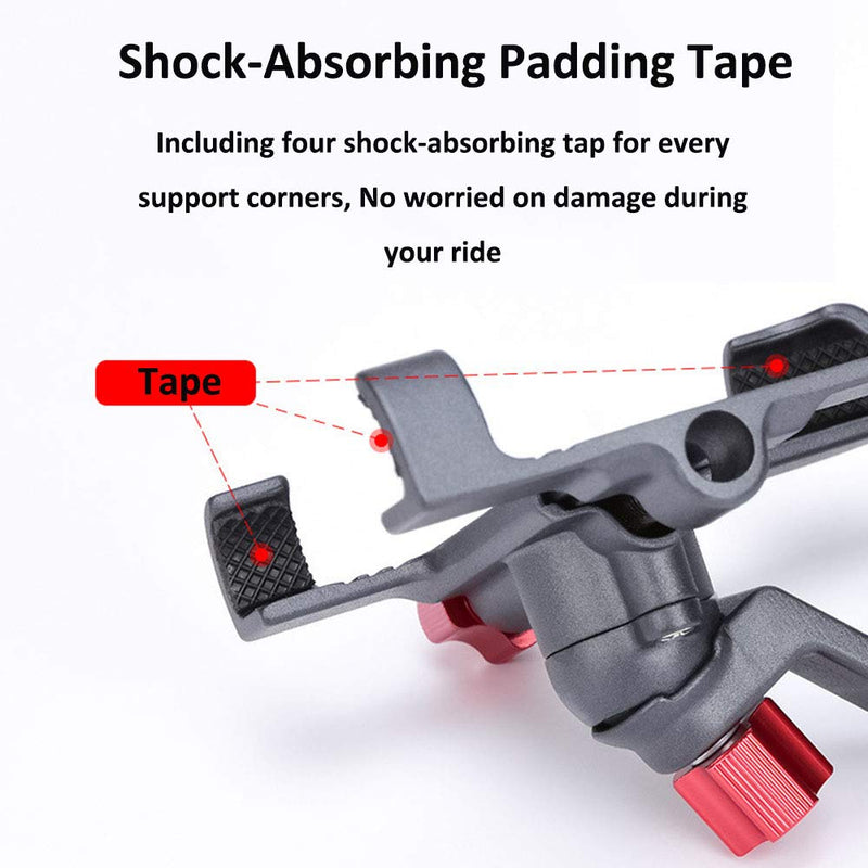 [Australia - AusPower] - Aluminum Alloy Bike Phone Mount with 360 Degree Rotation, Adjustable Bicycle Handlebar Phone Holder for Motorcycle Mountain Road Hybrid Bike Compatible with iPhone Xs Max X 8 7 6 Plus Samsung S9 S8 S7 titanium 